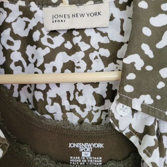 Jones Of New York 2 Pieces Matching T Shirt & Blouse Medium - Picture 3 of 10